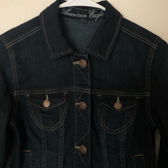 American Eagle Dark Blue Jean Jacket - Picture 2 of 5